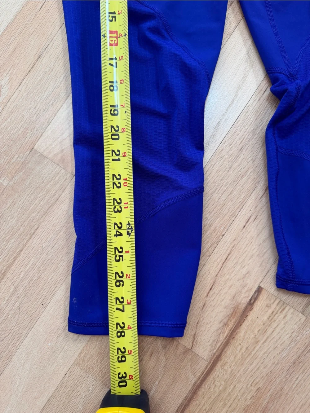 Electric Blue Athletic Capri Leggings W Mesh Panels
